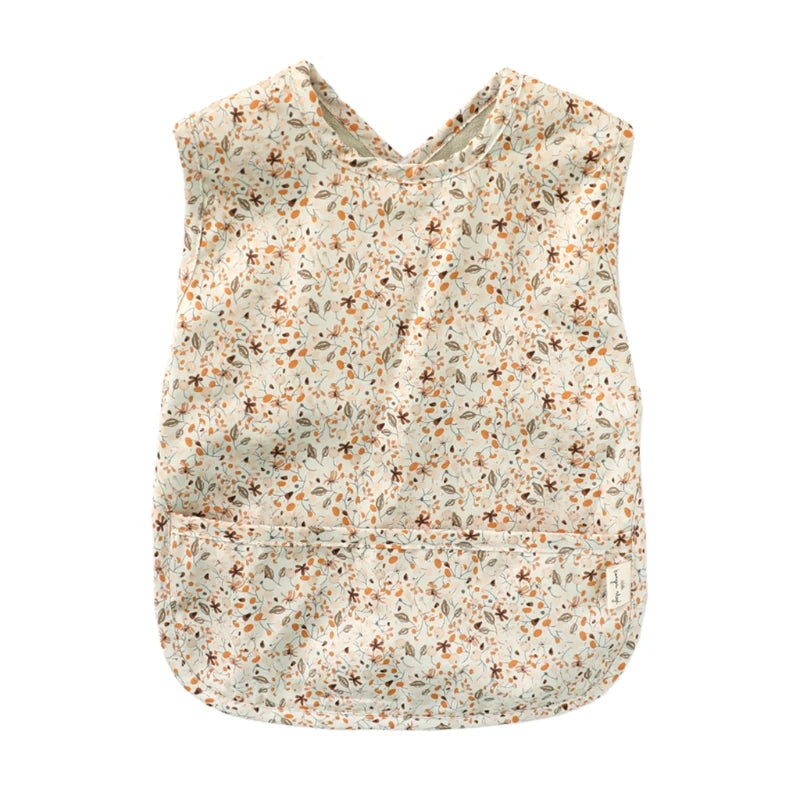 Waterproof Washable Baby Bib Burp Cloth with Pocket Bag Sleeveless Toddler Apron Smock Feeding Bibs Baby Stuff For 6-18 Months