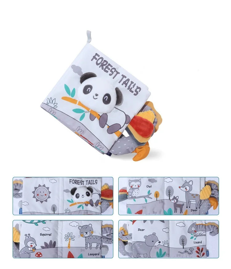 0-12Months Soft Baby Books 3D Touch Feel High Contrast Cloth Book Infant Early Learning Toy Toddlers Sensory Activity Cloth Book