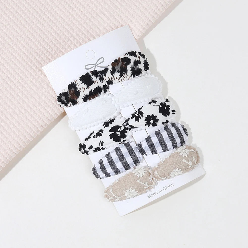 10/16PCS Cotton Textured Girl Hair Clip BB Clip Cute Colorful Floral Candy Color Matching Kid Barrettes Baby Hair Accessory Gift