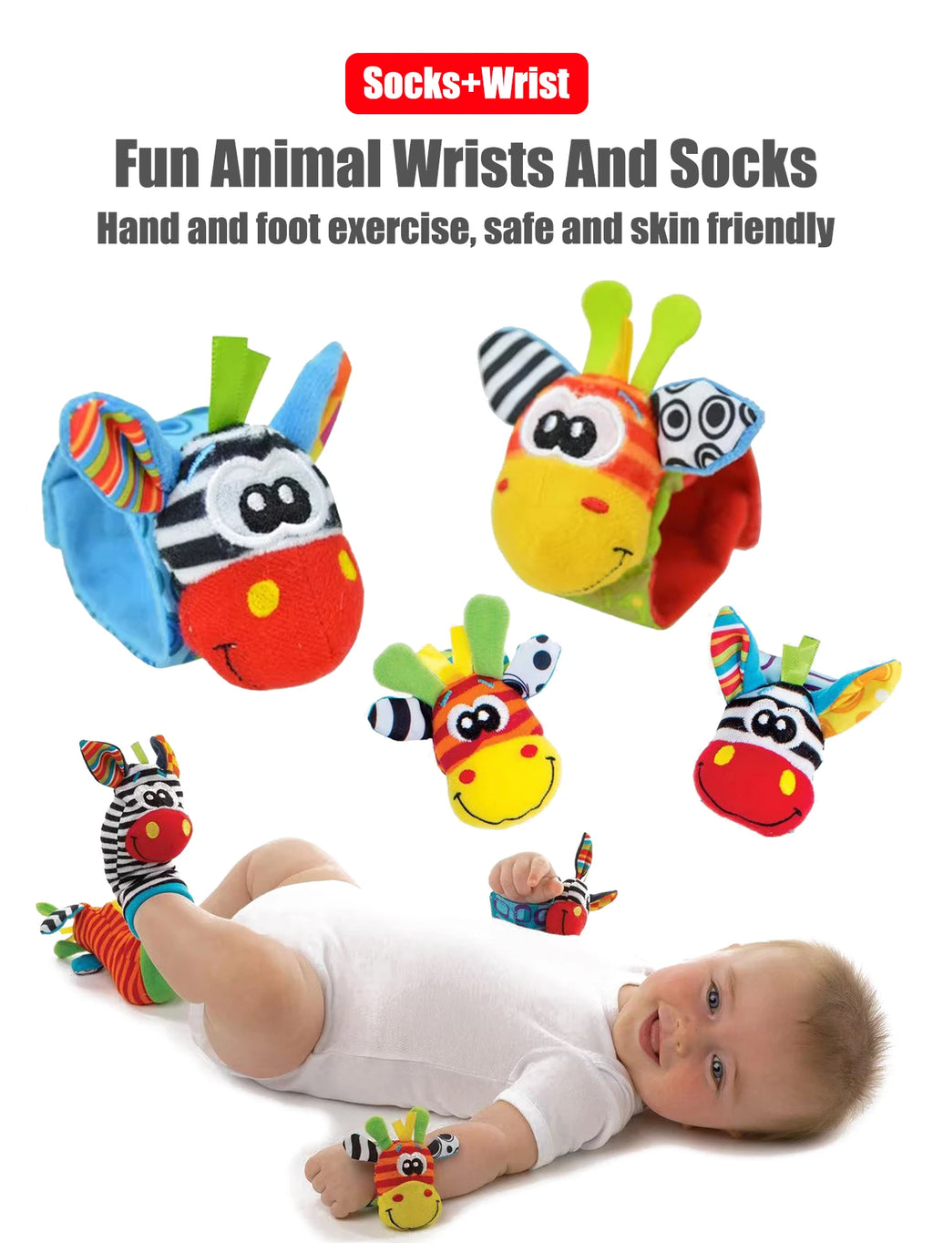 Baby Infant Wrist Rattle Socks Toys 0-12 Month Girl Boy Learning Toy Early Educational Development Cute Toddlers Sensory Gifts