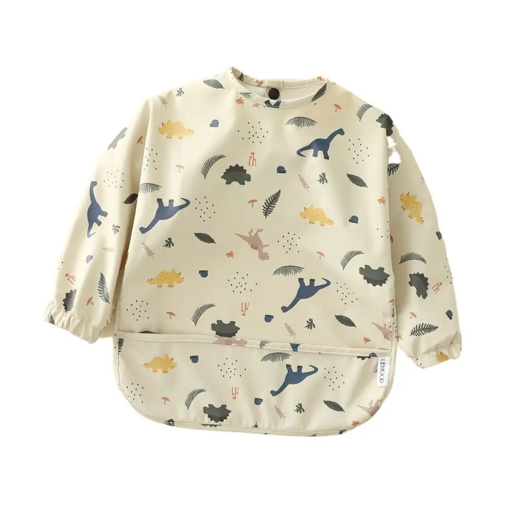 Soft Machine Washable Mess Proof Baby Bib Full Sleeve Adjustable Bib Outfit Waterproof 6-54 Months Full Coverage Apron Toddlers