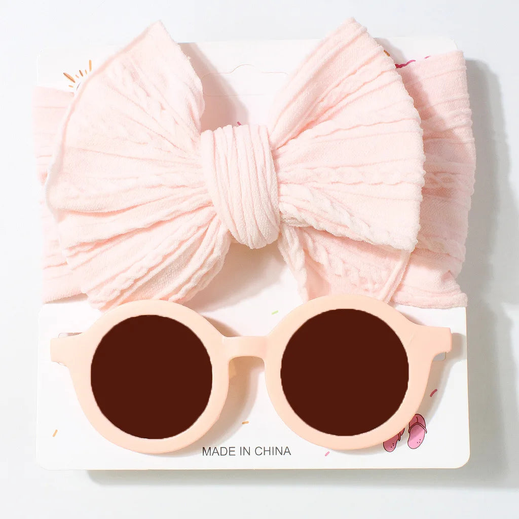 Children's Headband Glasses Set Baby Sunglasses Headband Two-piece Set Baby Headscarf Sun Visor Combination Children's Products