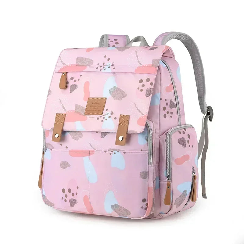 Cartoon Print Backpack Changing Bags Oxford Mother and Baby Bag Diaper Bag Fashion Large Capacity Thermal Storage Back Milk Bag