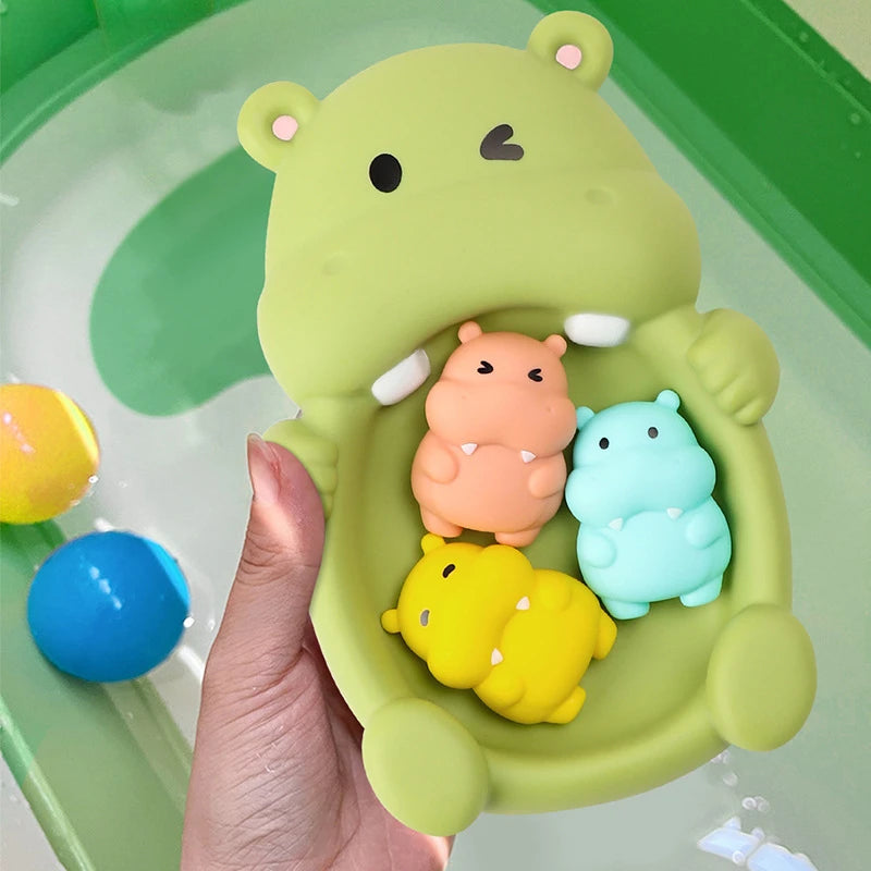 Nontoxic Floating Animal Bath Toys for Babies and Toddlers Seal Hippo Safe Fun for Bathroom and Pool