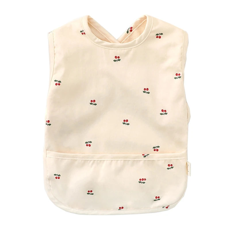 Waterproof Washable Baby Bib Burp Cloth with Pocket Bag Sleeveless Toddler Apron Smock Feeding Bibs Baby Stuff For 6-18 Months