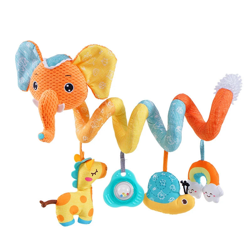 Car Seat Toys for Babies Rattle Mirror Crinkle Squeaky Carseat Stroller Toys 0-6 Months Developmental Newborn Baby Girl Gifts