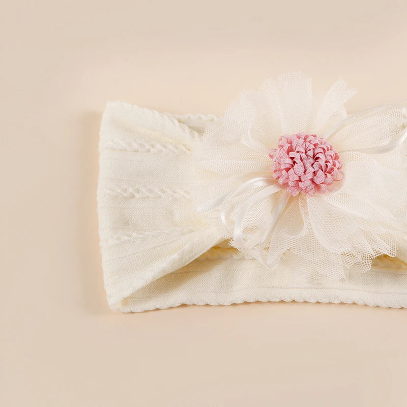 Baby Socks Headband Set Lace Flower Jacquard Anti-Slip Cotton 0-12 Months Newborn Gift Set Infant Girl Accessories