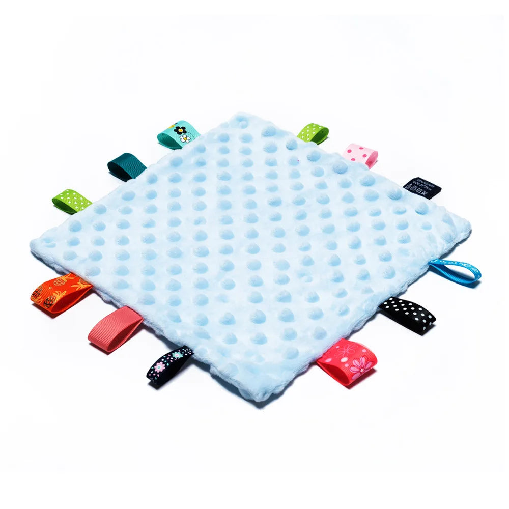 Baby Peas Label Soothing Towel Soft Cotton Newborn Kids Sleep Toy Solid Color Soothe Appease Comforter Blanket Bibs Saliva Towel
