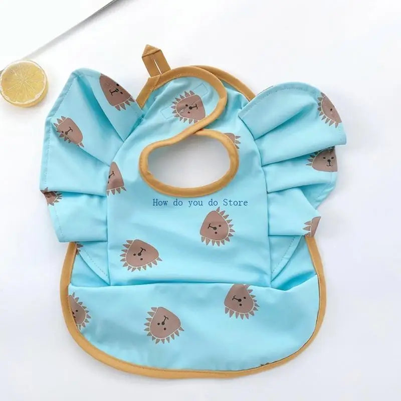 19QF Adjustable Baby Feeding Bib Lightweight Travel Friendly Winged Design Burp Cloth Easy Wipe Saliva Towel for Toddler
