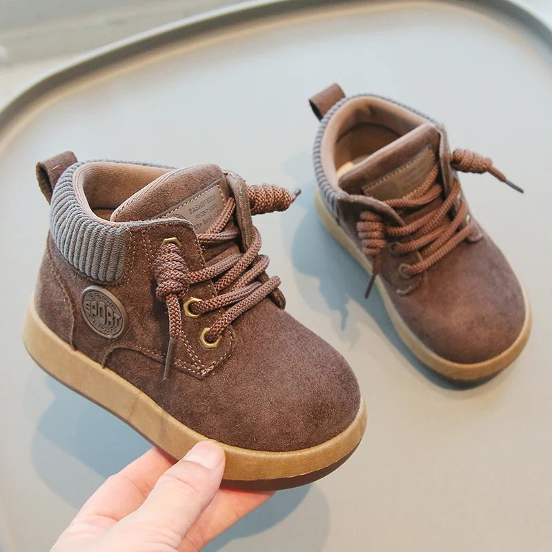 Autumn Winter Unisex Baby Snow Boots Outdoor Windproof Waterproof Children Warm Plush Boots Soft Sole Anti-slip Kids Shoes