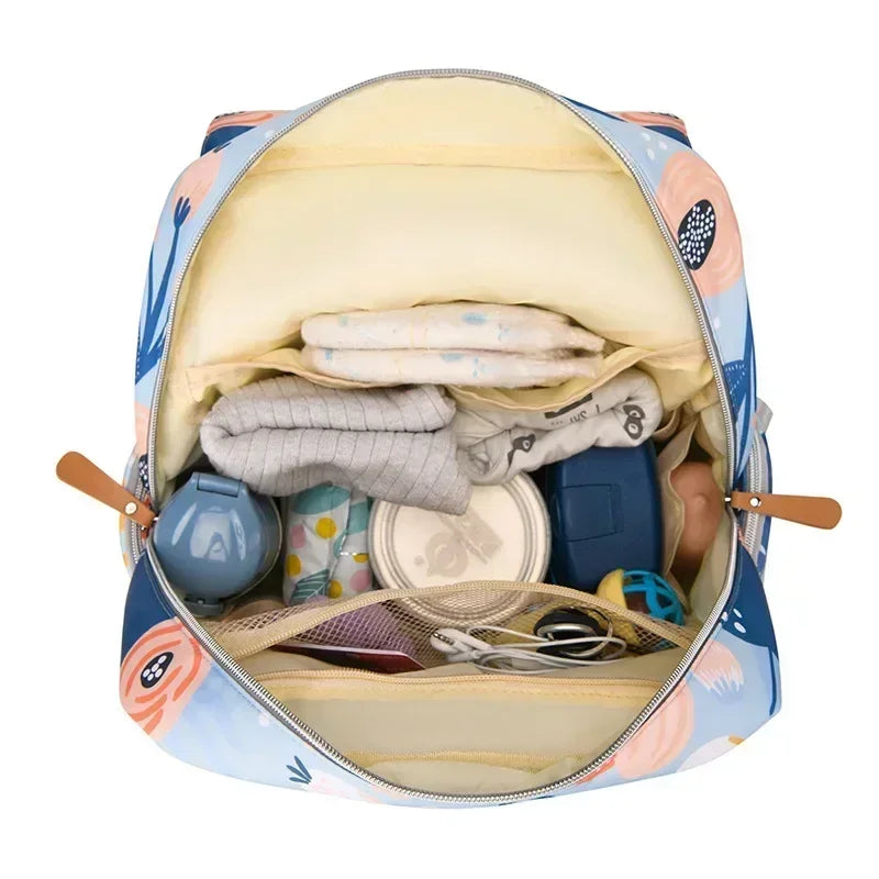Cartoon Print Backpack Changing Bags Oxford Mother and Baby Bag Diaper Bag Fashion Large Capacity Thermal Storage Back Milk Bag