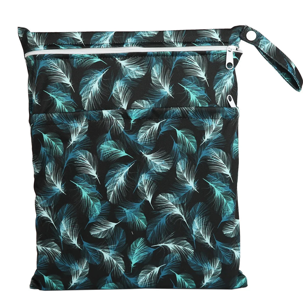 Wet Dry Bag With Two Zippered For Baby Diapers Nappies Waterproof Reusable 36cmx29cm