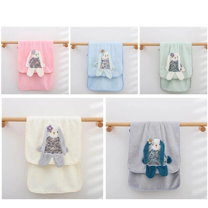 2 Pcs/Set Baby Infants Soft Coral Fleece Face Towel Bath Towel Receiving Blanket