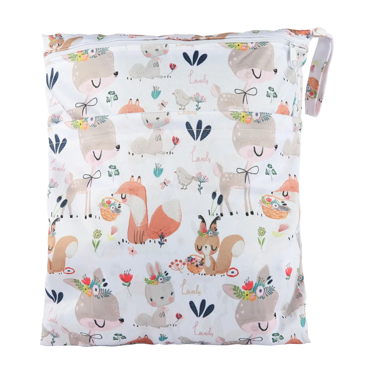 Wet Dry Bag With Two Zippered For Baby Diapers Nappies Waterproof Reusable 36cmx29cm