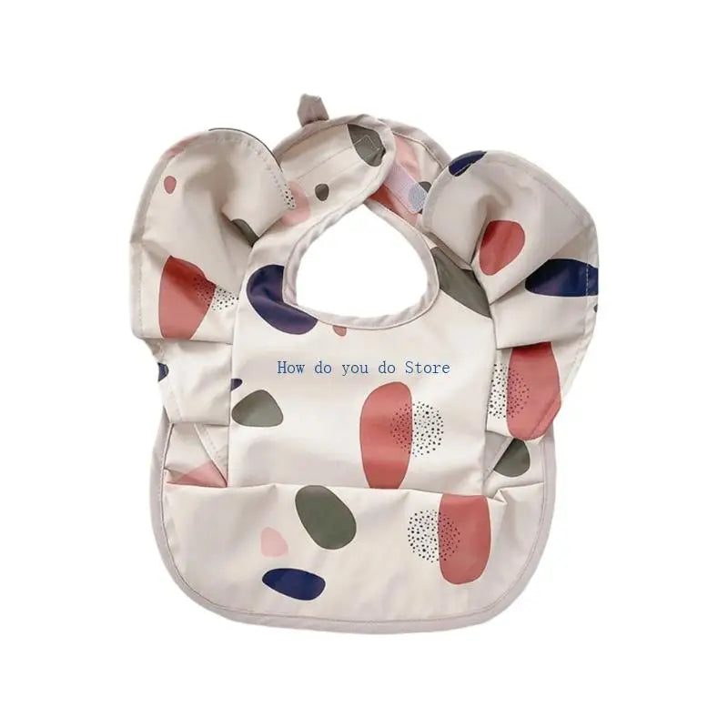 19QF Adjustable Baby Feeding Bib Lightweight Travel Friendly Winged Design Burp Cloth Easy Wipe Saliva Towel for Toddler