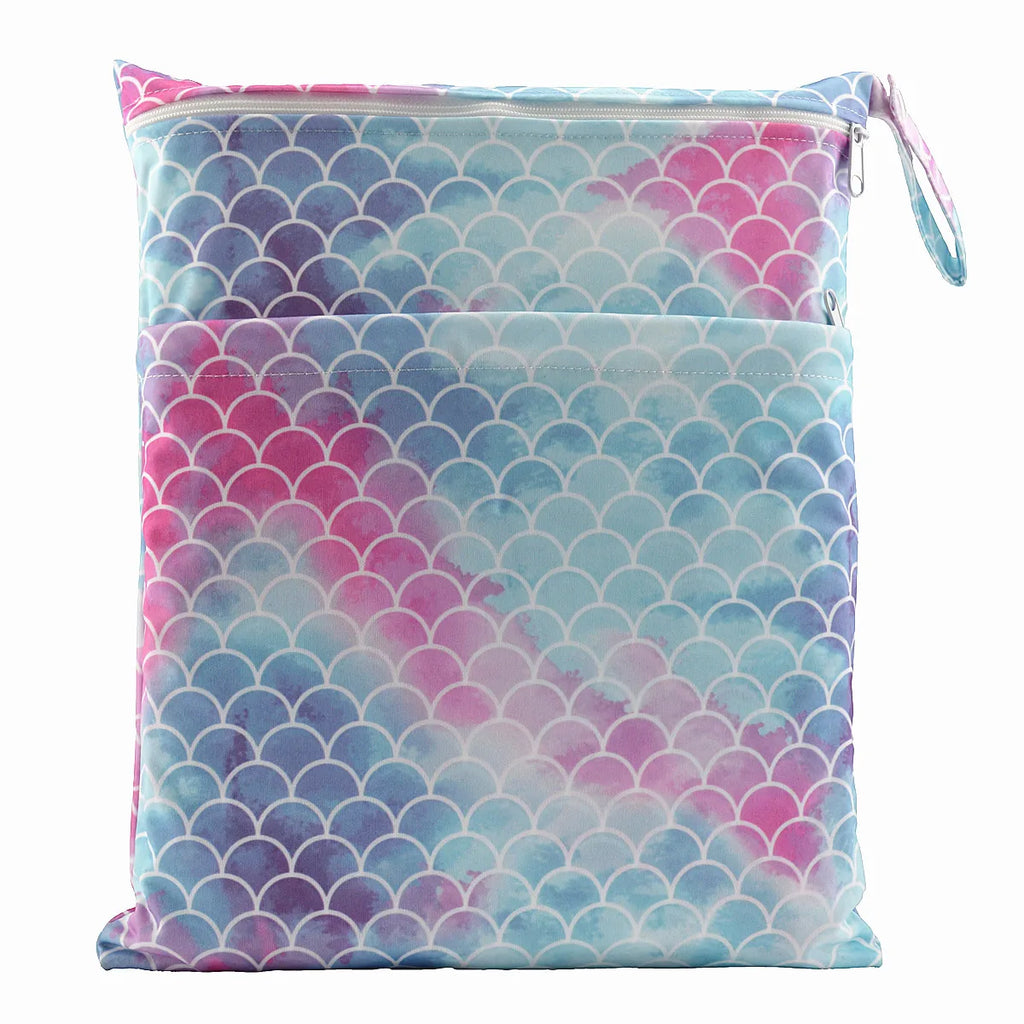 Wet Dry Bag With Two Zippered For Baby Diapers Nappies Waterproof Reusable 36cmx29cm