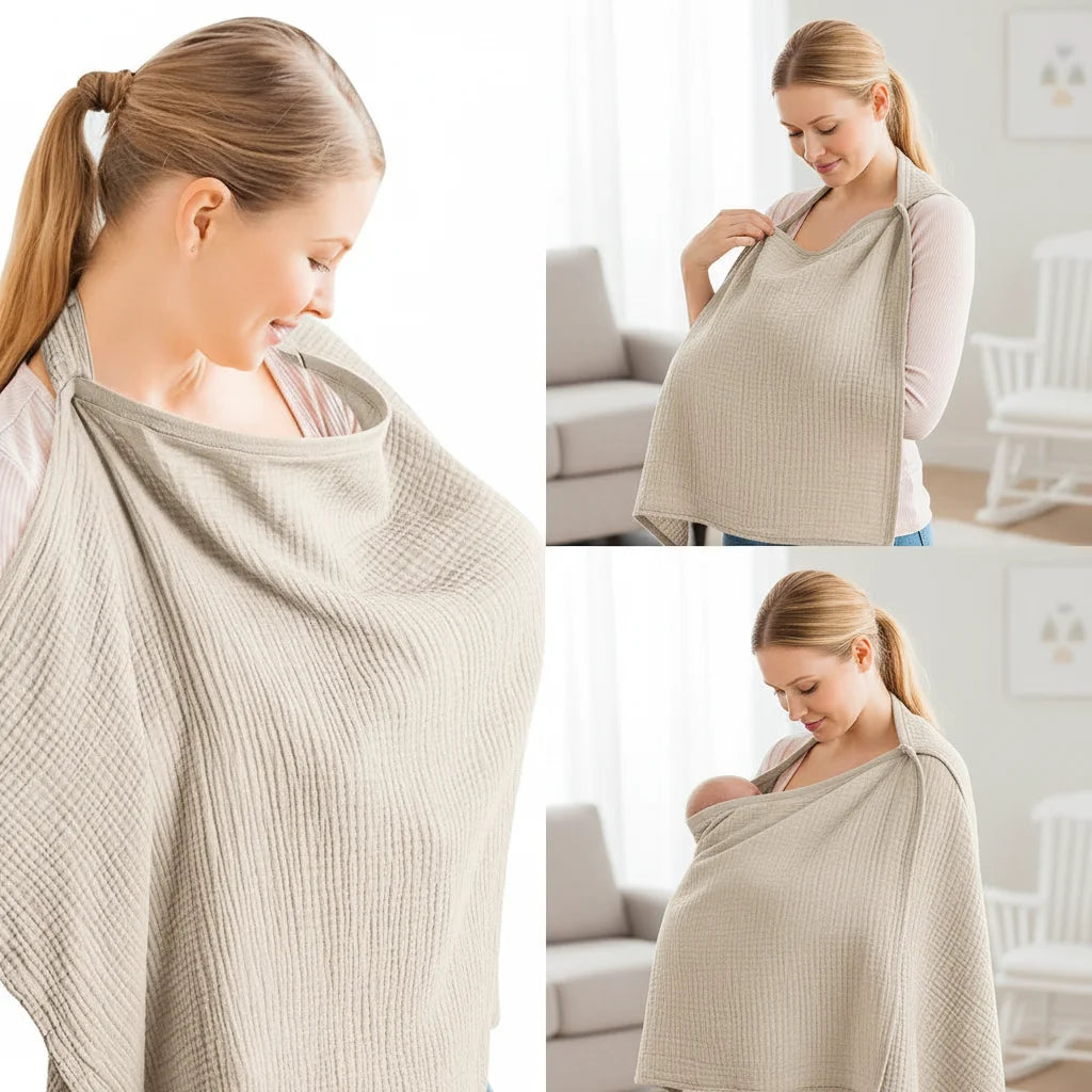 Women Nursing Cover Up for Breastfeeding Essentials Breathable 100% Cotton 29”x37”