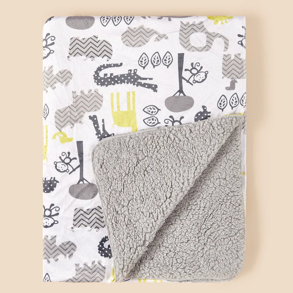Ultra Soft Micro Plush Warm Reversible Cute Warm Baby Blanket Cute Warm Baby Blanket   Fluffy Infant or Newborn Receiving Blanke