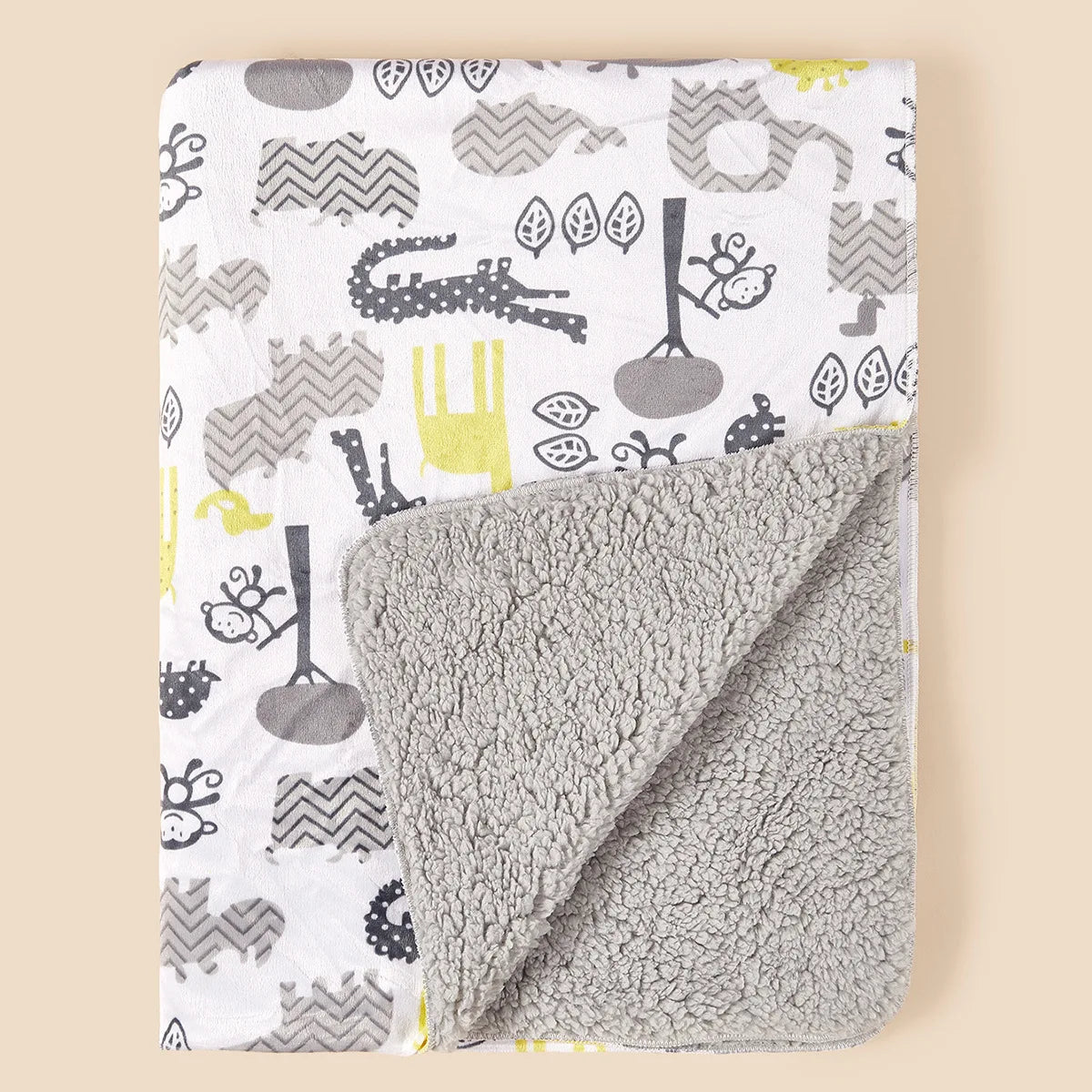 Ultra Soft Micro Plush Warm Reversible Cute Warm Baby Blanket Cute Warm Baby Blanket   Fluffy Infant or Newborn Receiving Blanke