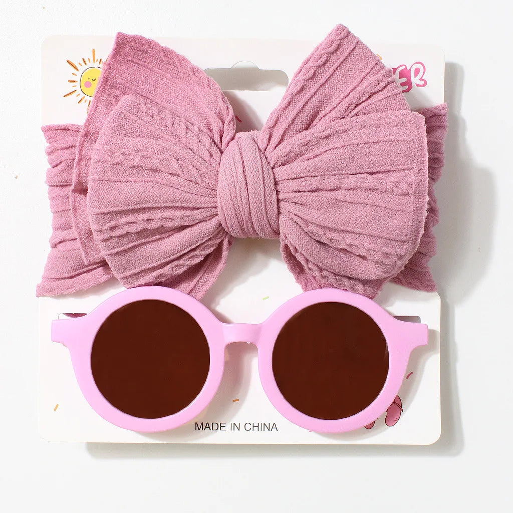 Children's Headband Glasses Set Baby Sunglasses Headband Two-piece Set Baby Headscarf Sun Visor Combination Children's Products
