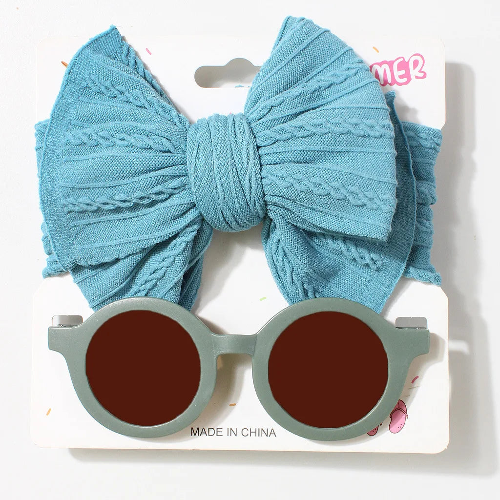 Children's Headband Glasses Set Baby Sunglasses Headband Two-piece Set Baby Headscarf Sun Visor Combination Children's Products