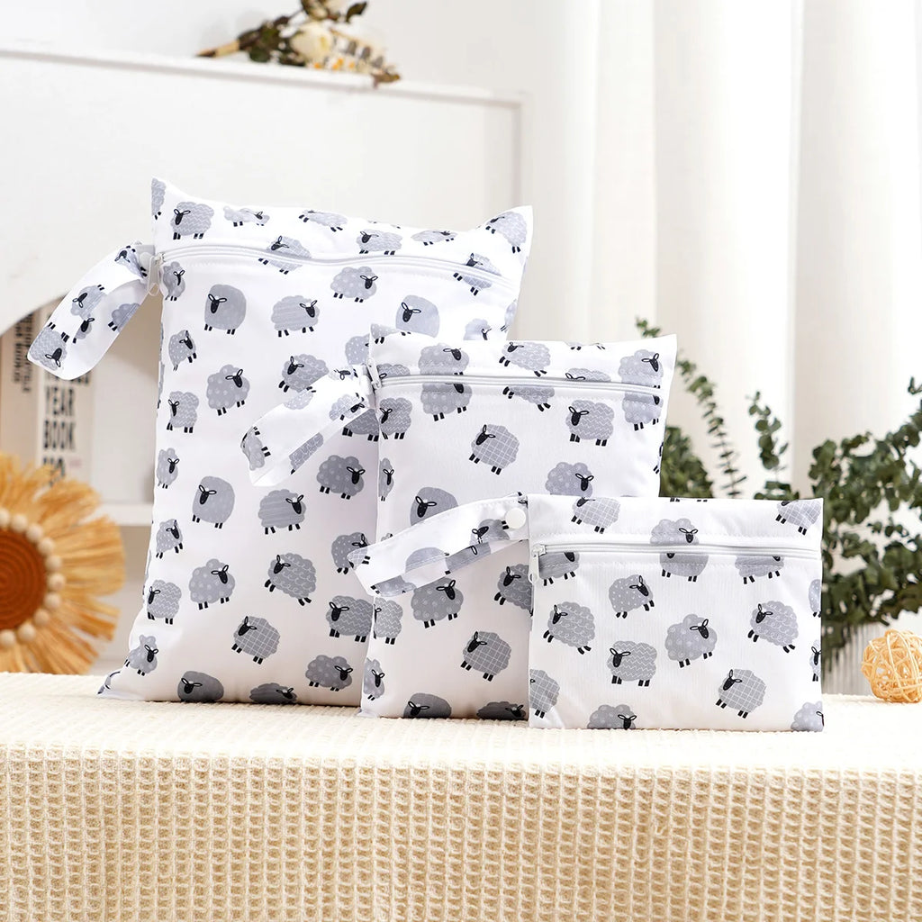 3Pcs/S Different Size Waterproof Wet Bag Wet Dry Bags For Baby Cloth Diapers&Breast Pump Part Organizer For Swimsuit Wet Clothes