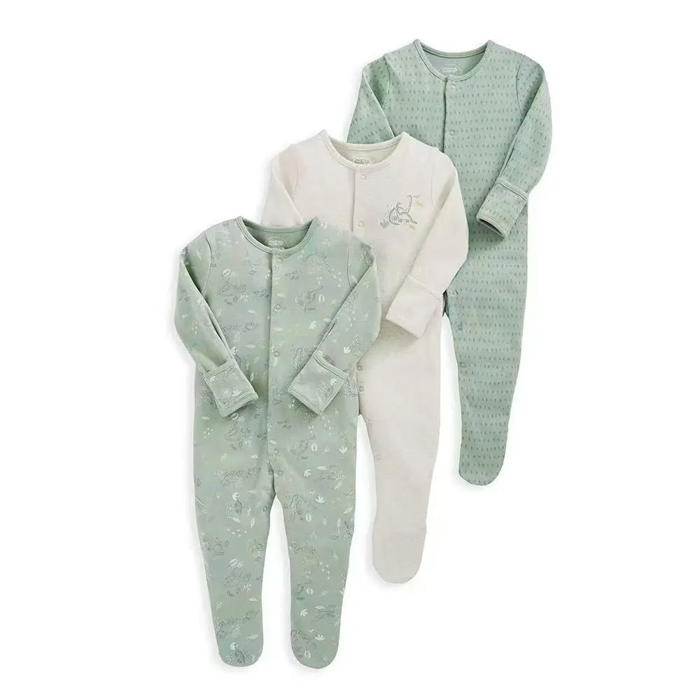 3pcs/Lot Cotton Soft Baby Romper Jumpsuit for Boys Girls Footies Footed Long Sleeve Pajama Sleepsuit Outfit Infant Clothes