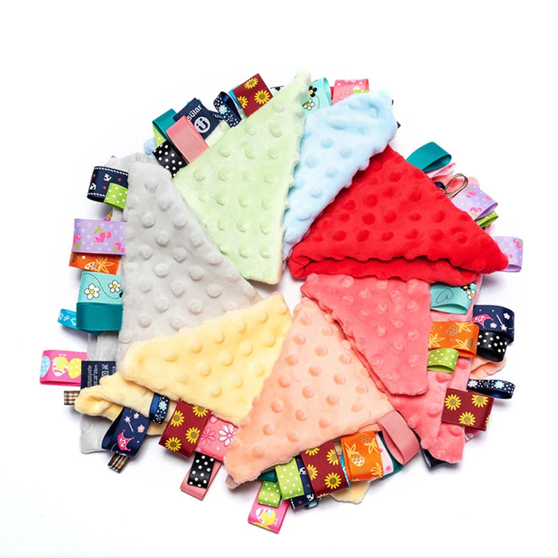 Baby Peas Label Soothing Towel Soft Cotton Newborn Kids Sleep Toy Solid Color Soothe Appease Comforter Blanket Bibs Saliva Towel