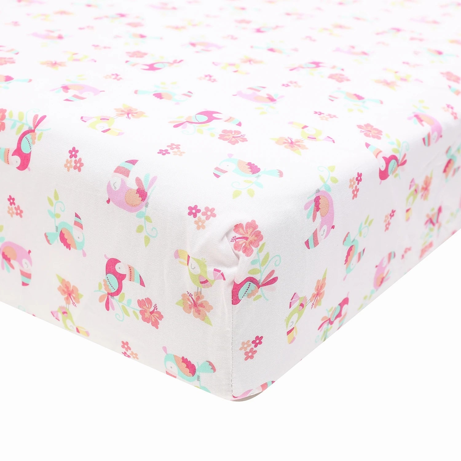 Pink Elephant Cot Baby Bedding Set Nursery Bedding for Standard Size Crib Bed Set 3Piece Comforter Fitted Sheet Crib Skirt