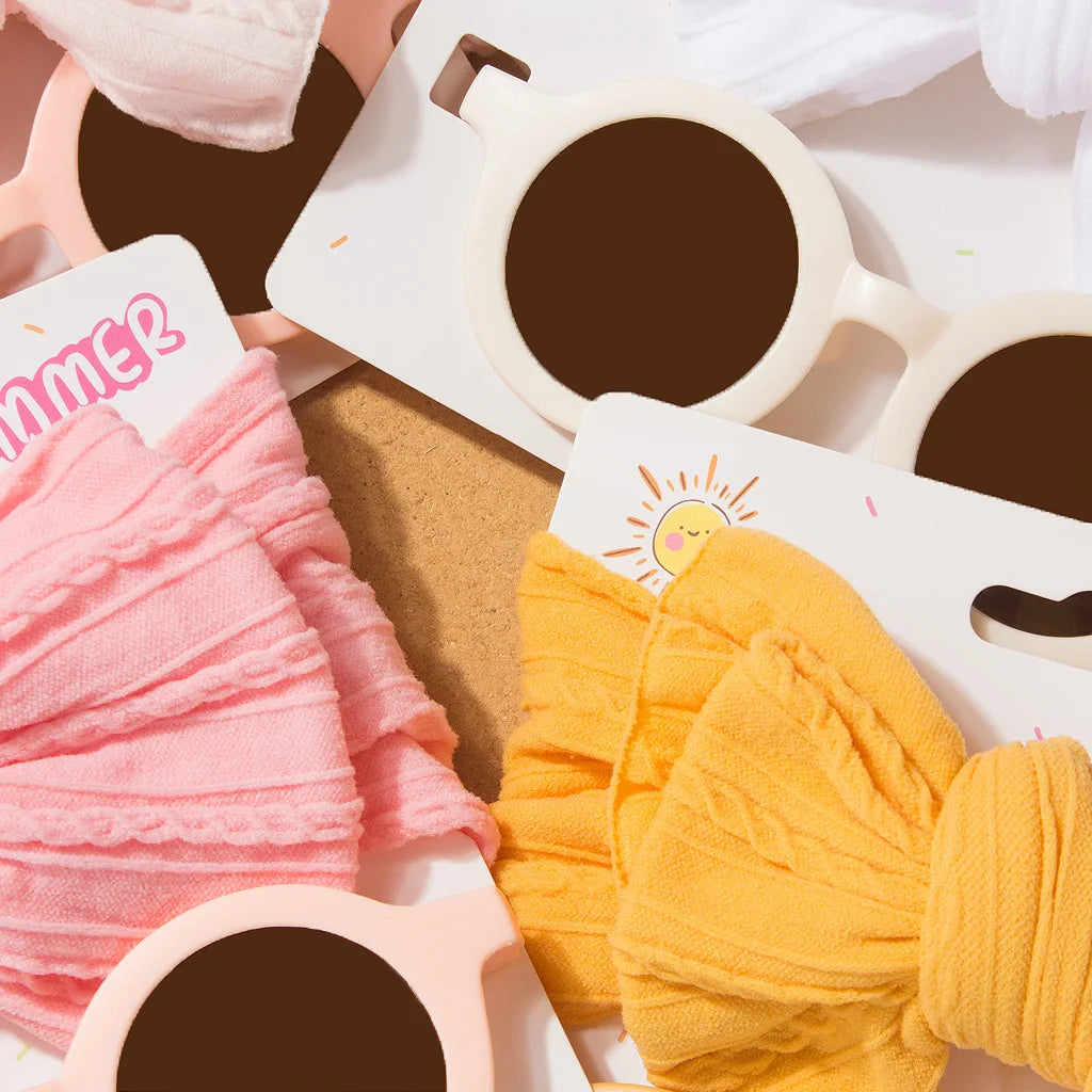 Children's Headband Glasses Set Baby Sunglasses Headband Two-piece Set Baby Headscarf Sun Visor Combination Children's Products