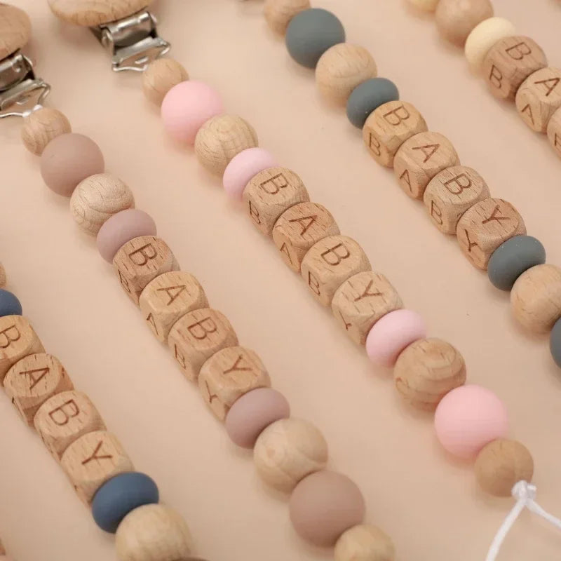 Baby Pacifier Clips Personalized Name Teethers Toys Dummy Nipples Holder Chain Babies Accessories Newborn Gift Pacifiers Chains