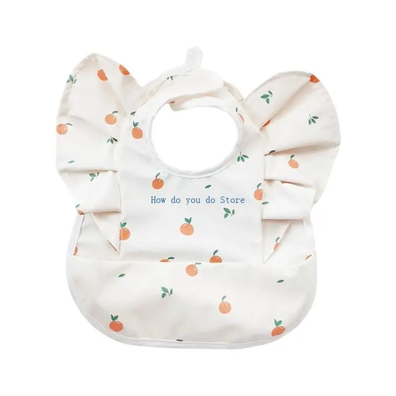 19QF Adjustable Baby Feeding Bib Lightweight Travel Friendly Winged Design Burp Cloth Easy Wipe Saliva Towel for Toddler
