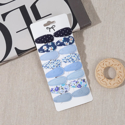 10/16PCS Cotton Textured Girl Hair Clip BB Clip Cute Colorful Floral Candy Color Matching Kid Barrettes Baby Hair Accessory Gift
