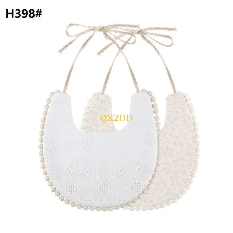 QX2D Double Side Bibs Boys Girls Props Bandana Countryside Costume Burp