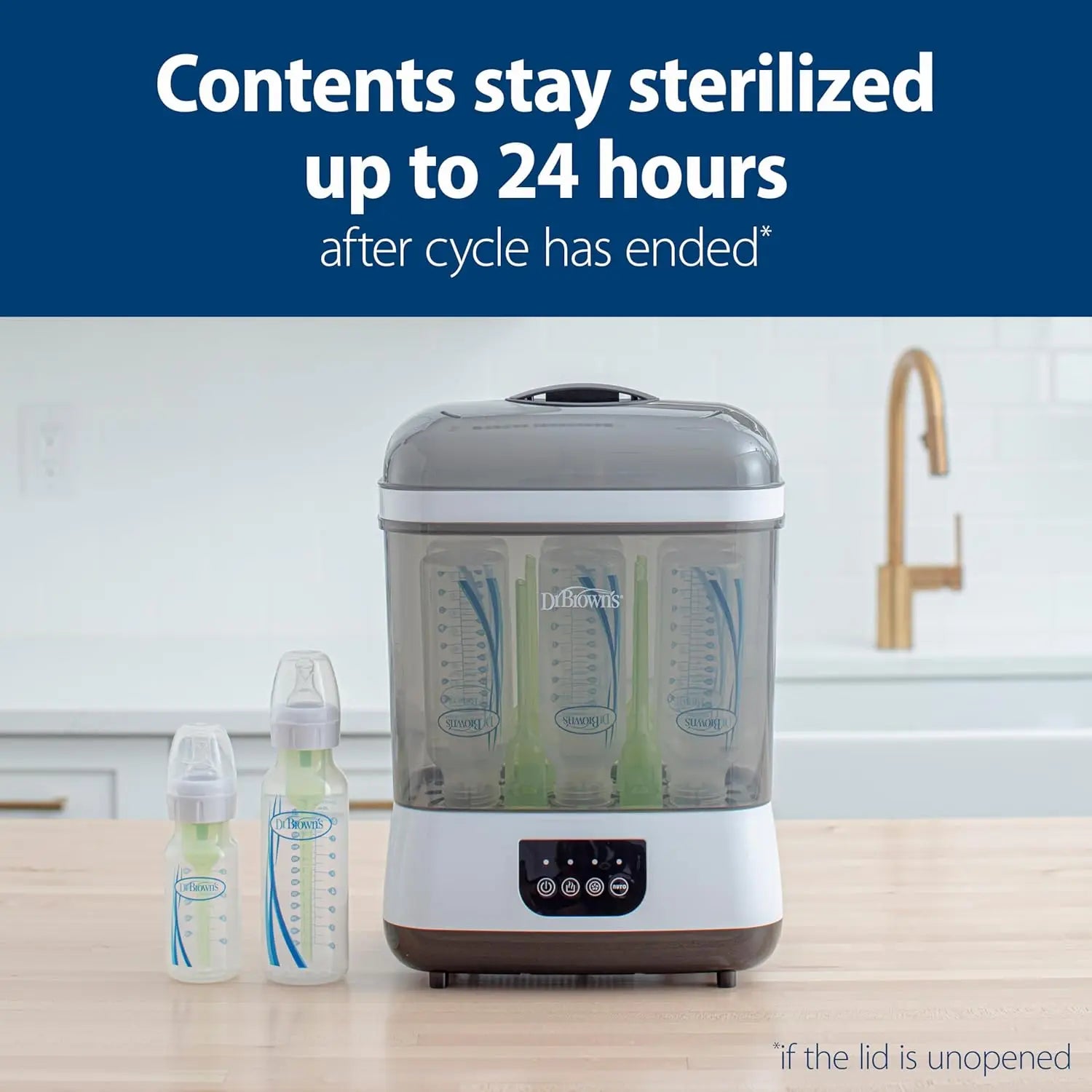 Dr Browns All-in-One Baby Bottle Sterilizer and Dryer for Newborn Essentials, 4-in-1 Functions