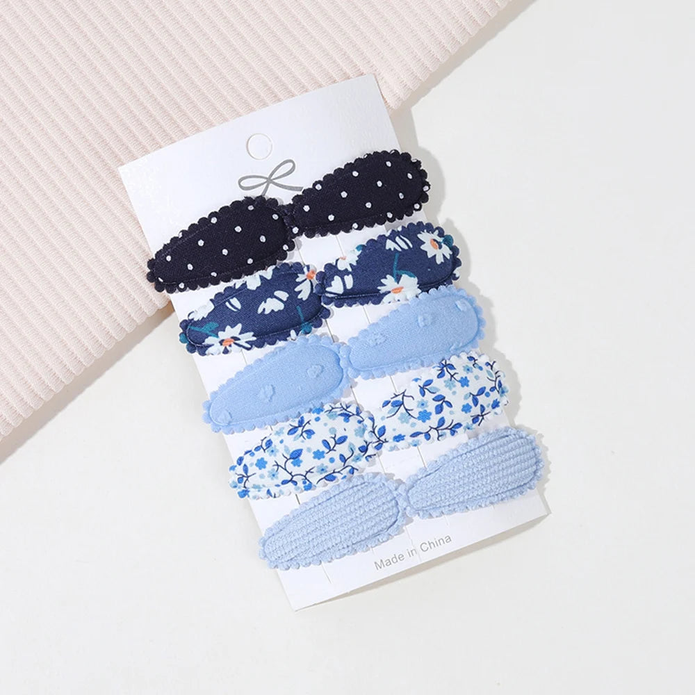 10/16PCS Cotton Textured Girl Hair Clip BB Clip Cute Colorful Floral Candy Color Matching Kid Barrettes Baby Hair Accessory Gift