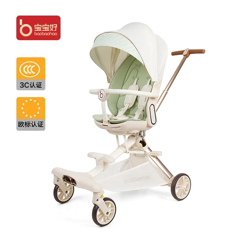 V16 Baby Walker Lightweight Baby Strollers can Sit or Lie Down  Folding Two-way High Landscape Newborn Stroller