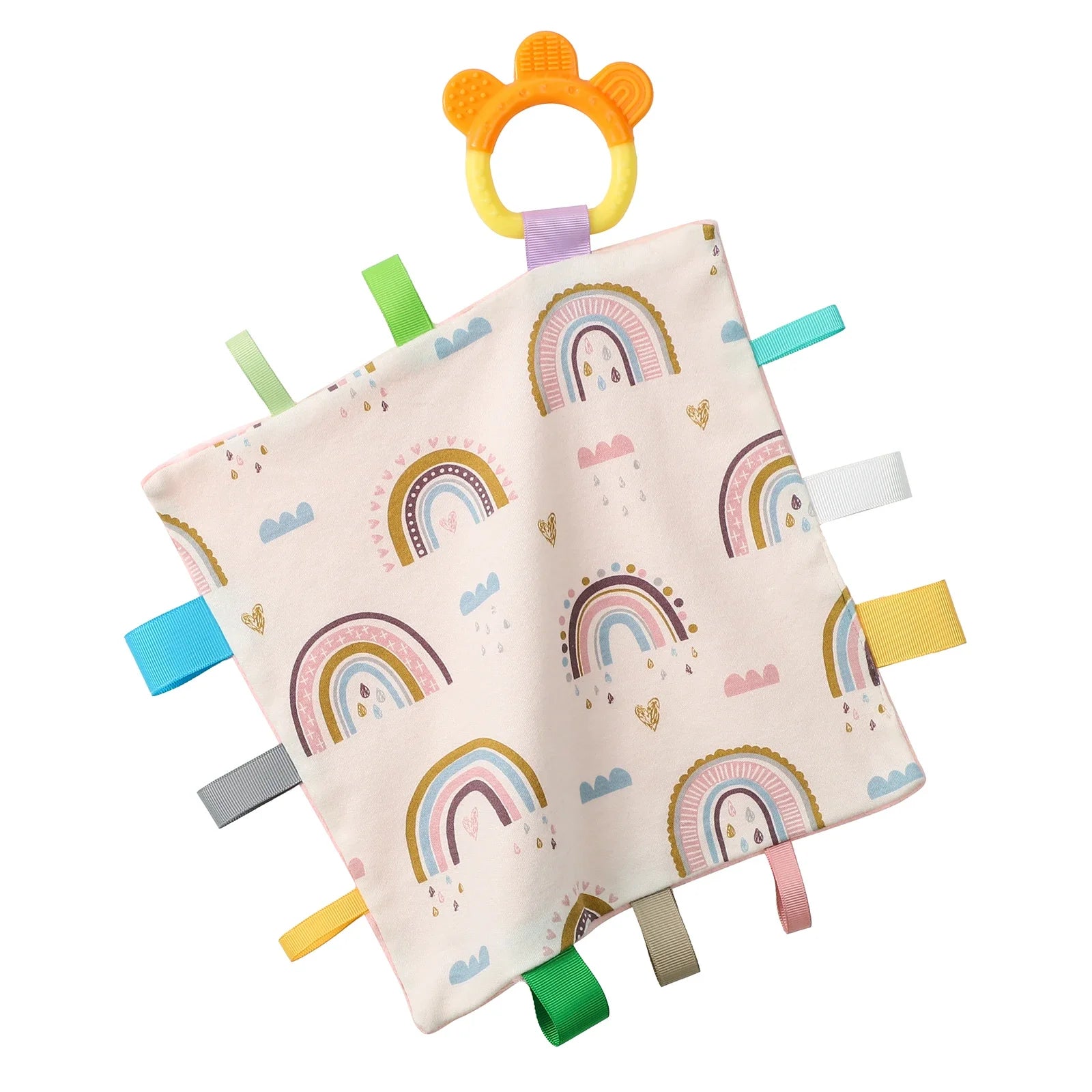Baby Towel Baby Appease Towel Colorful Security Tags Blanket Soothing Sensory Soft Comforter Newborn Toddlers Baby Handkerchief