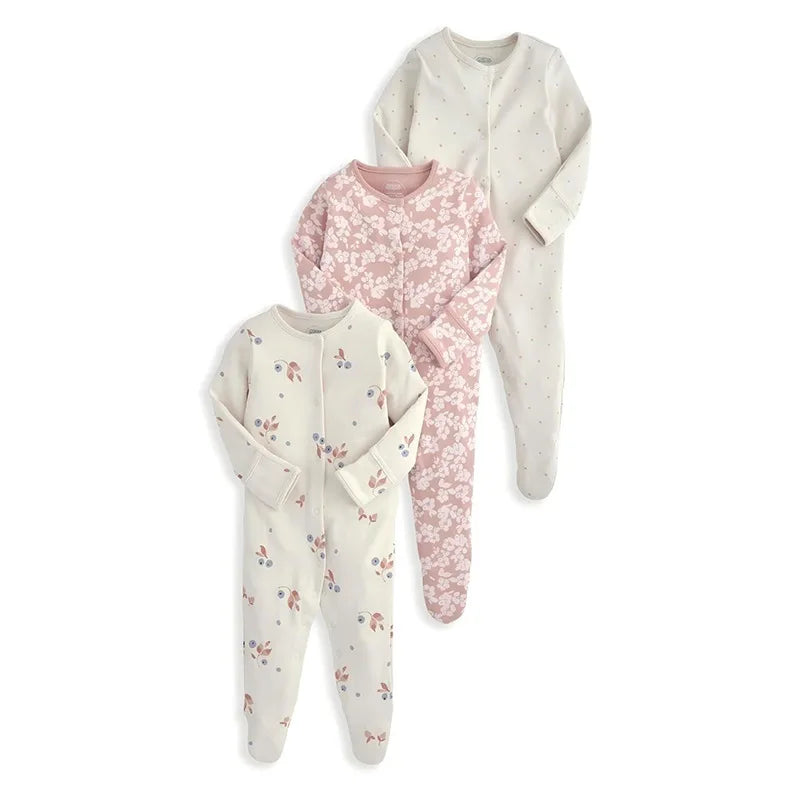 3pcs/Lot Cotton Soft Baby Romper Jumpsuit for Boys Girls Footies Footed Long Sleeve Pajama Sleepsuit Outfit Infant Clothes