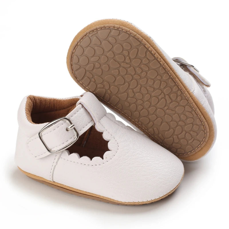Pink Baby Girls First Step Shoes Baby Moccasins Soft Bottom Rubber Non-slip Toddler First Walkers Baby Booties Girls