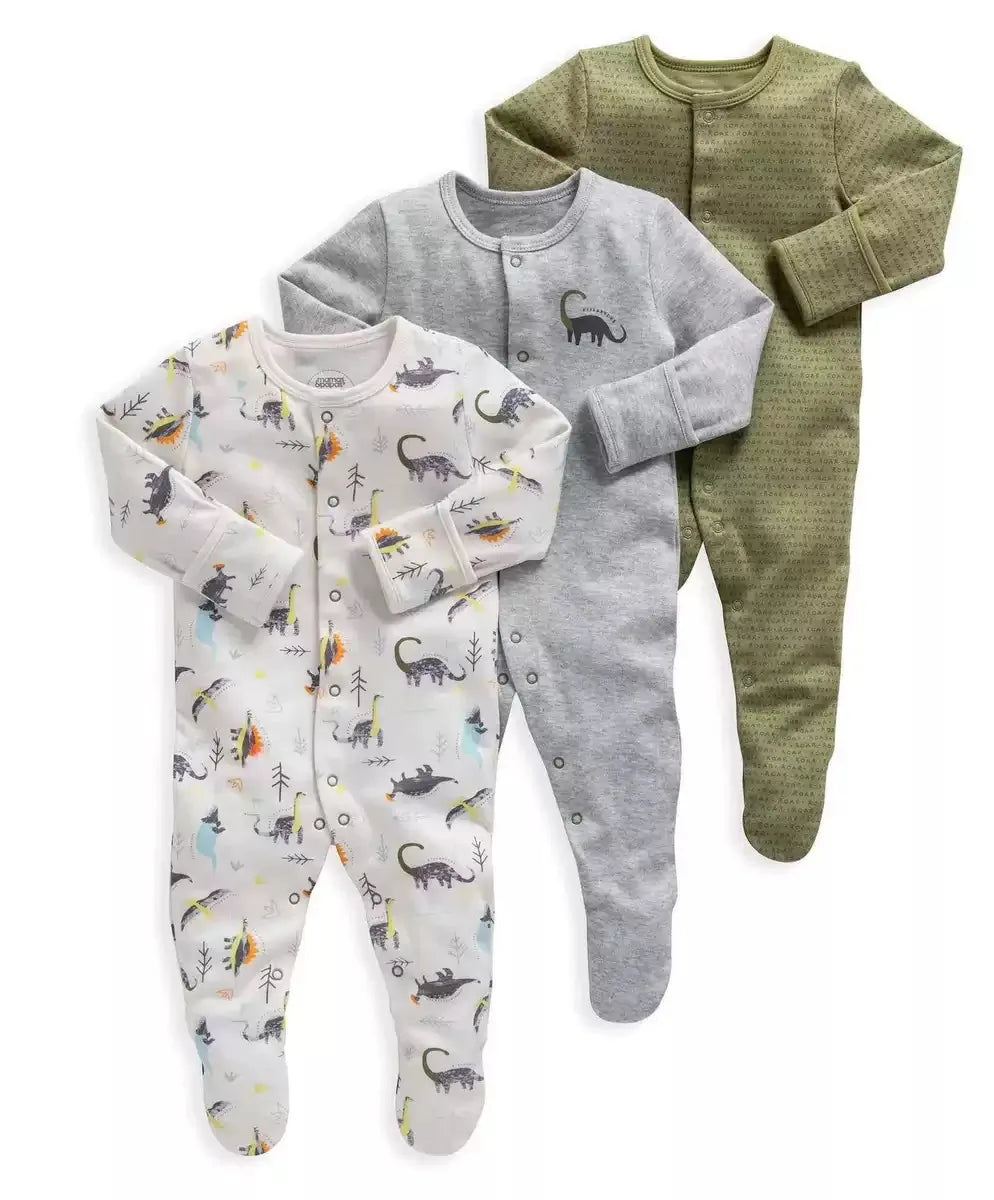 3pcs/Lot Cotton Soft Baby Romper Jumpsuit for Boys Girls Footies Footed Long Sleeve Pajama Sleepsuit Outfit Infant Clothes