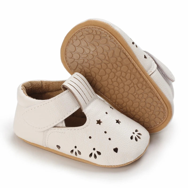 Pink Baby Girls First Step Shoes Baby Moccasins Soft Bottom Rubber Non-slip Toddler First Walkers Baby Booties Girls