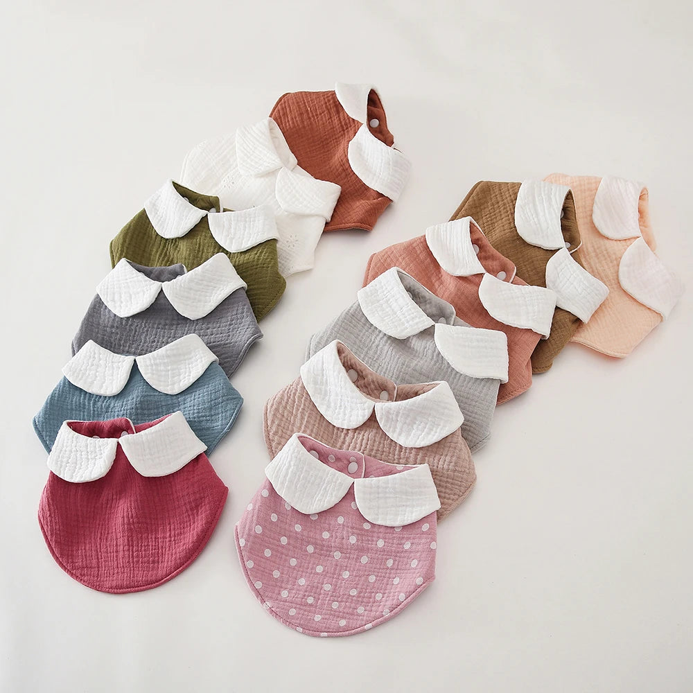 Baby Bibs Gauze Bibs 6 Layer Pure CottonRound 360 Degree Rotation Saliva Towel Infant Feeding Apron Newborn Stuff