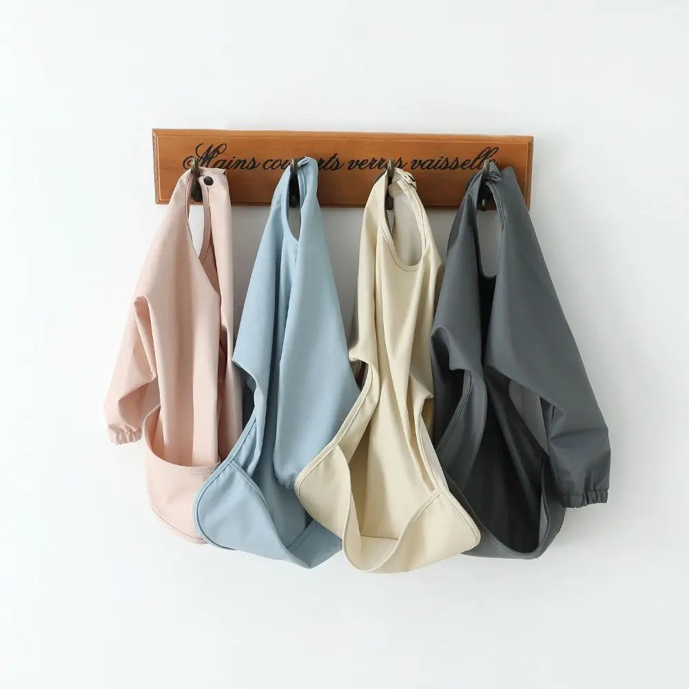 Soft Machine Washable Mess Proof Baby Bib Full Sleeve Adjustable Bib Outfit Waterproof 6-54 Months Full Coverage Apron Toddlers