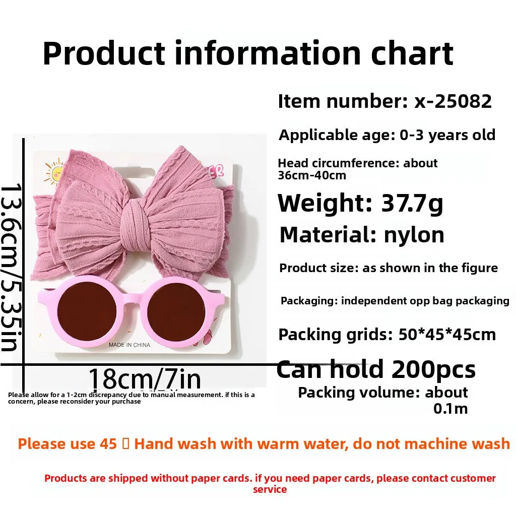 Children's Headband Glasses Set Baby Sunglasses Headband Two-piece Set Baby Headscarf Sun Visor Combination Children's Products