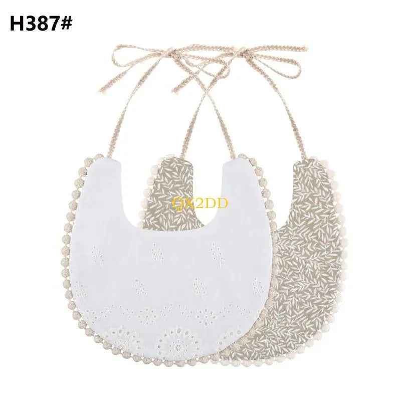 QX2D Double Side Bibs Boys Girls Props Bandana Countryside Costume Burp