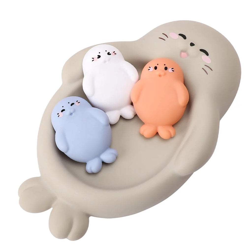 Nontoxic Floating Animal Bath Toys for Babies and Toddlers Seal Hippo Safe Fun for Bathroom and Pool