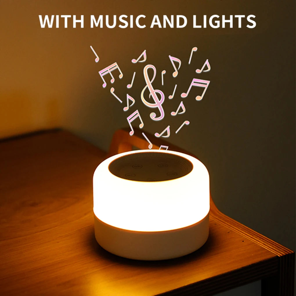 Baby White Noise Machines with Night Light Sleeping Relaxation Tool Portable Touch Adjustable USB Rechargeable for Home Travel