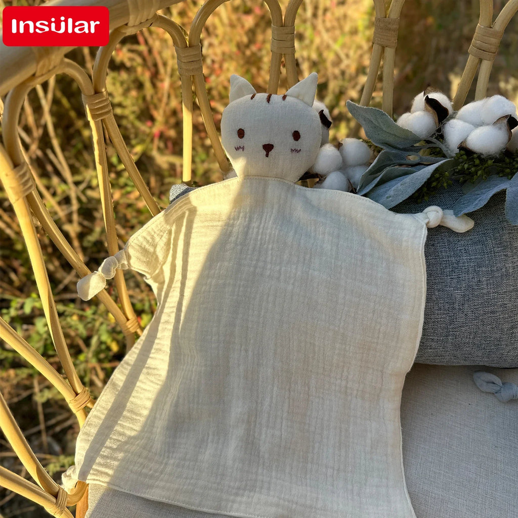 Muslin Baby Comfort Towel Cotton Comforter Blanket Soft Newborn Sleeping Dolls Kids Fashion Sleep Toy Soothe Appease Towel Bibs