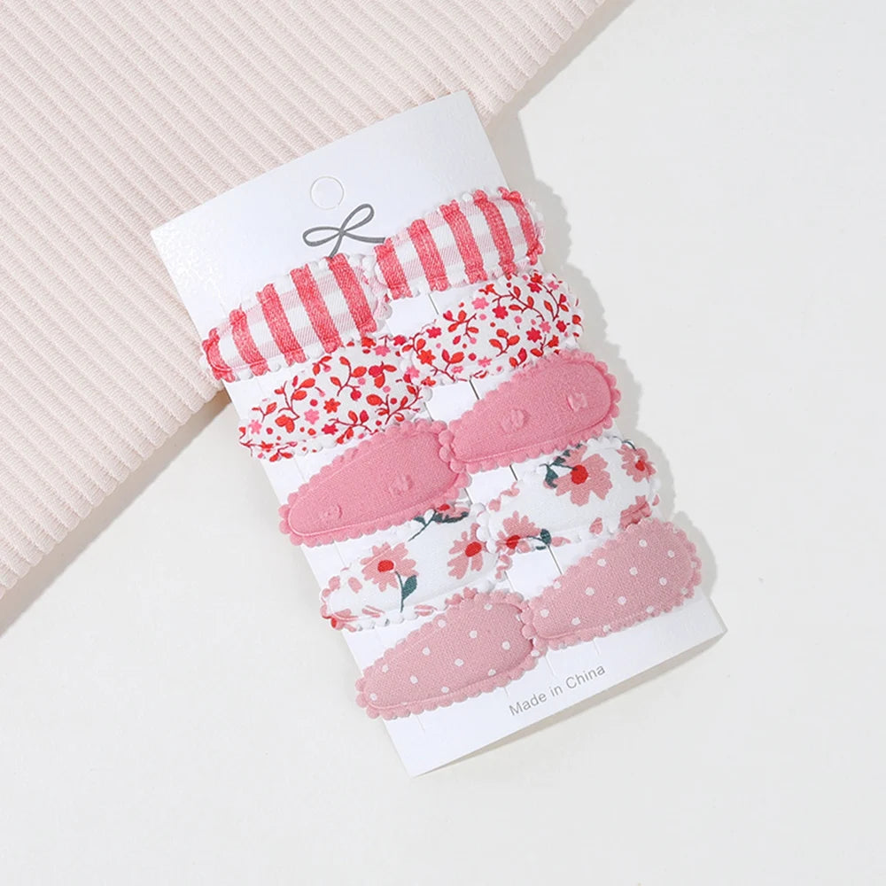 10/16PCS Cotton Textured Girl Hair Clip BB Clip Cute Colorful Floral Candy Color Matching Kid Barrettes Baby Hair Accessory Gift